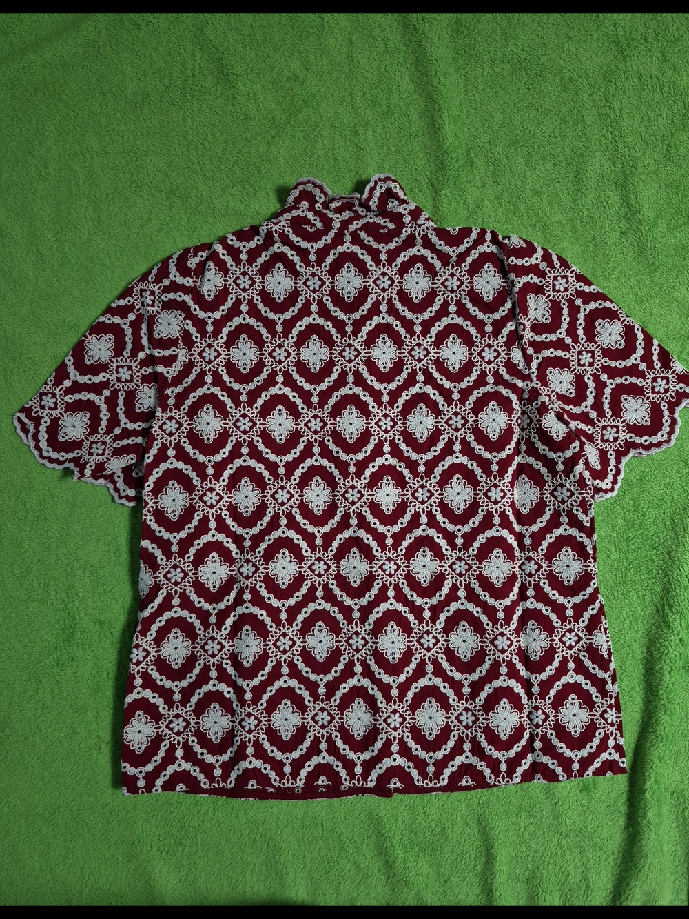 Chemise Dalhia (Fond Bordeaux Broderie Ecru) - Picture 2 of 3